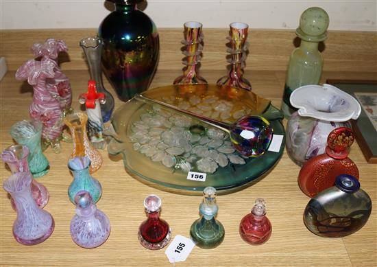 A collection of mixed studio glass